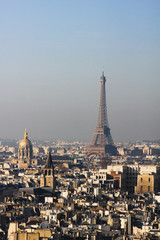 Naklejka premium View from the towers of the Notre Dame Cathedral in Paris, France
