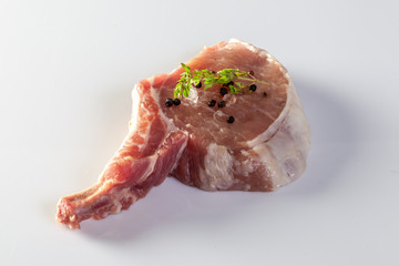 fresh Pork Chop ribs Cooking steak