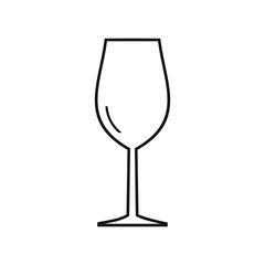Wine glass vector icon, glass of wine on white background 