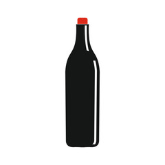 Wine bottle icon isolated on white background. Vector illustration