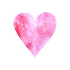 Hand drawn watercolor heart texture love. Valentine's day background.