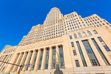 Obraz premium Buffalo City Hall, The 378-foot-tall building is the seat for municipal government, one of the largest and tallest municipal buildings in the United State