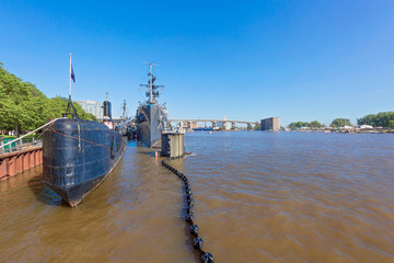 Buffalo, USA-20 July, 2019: Buffalo and Erie County Naval and Military Park located at the Canalside