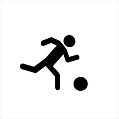 football player with ball icon isolated on white background