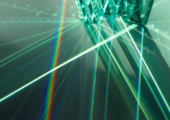 The reflection of the light of the glass