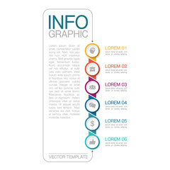 Vector iInfographic template for business, presentations, web design, 6 options.