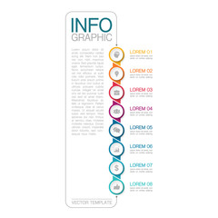 Vector iInfographic template for business, presentations, web design, 8 options.