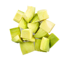 Fresh avocado fruits isolated on white backgroun