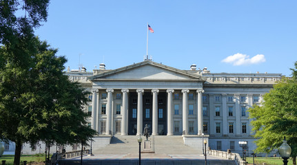 Fototapeta na wymiar The Treasury Department, Washington DC, Virginia, USA