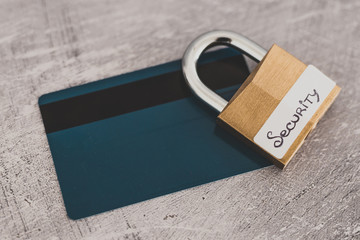 buyer protection and sensite data online, credit card with security lock