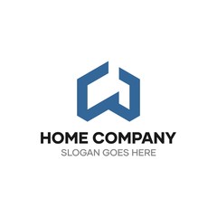 CW Letter Home Company Logo Template