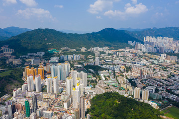 Top view of Hong Kong city landmark