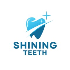 Shining Teeth Dental Logo Design Template