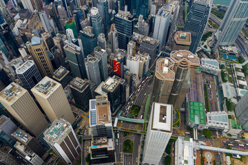 Fototapeta premium Top down view of Hong Kong city