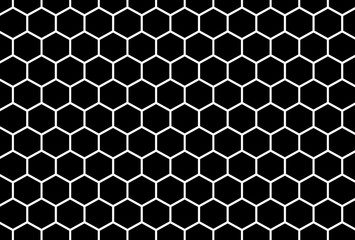 Abstract geometric graphic white and black hexagon pattern background