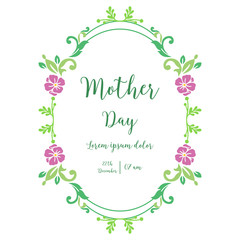 Concept card of mother day, with bright colorful flower frame. Vector