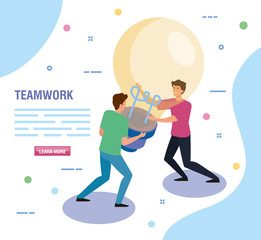 teamwork people with light bulb