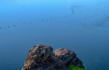 View of water waves from a cliff