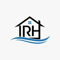 Letter RH Home Water River Creative Icon Logo Design Template Element Vector