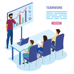 teamwork people in meeting avatar character