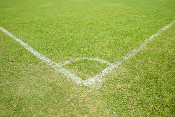 Obraz premium Football field corner with white marks
