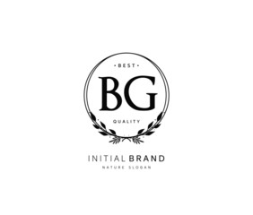 B G BG Beauty vector initial logo, handwriting logo of initial signature, wedding, fashion, jewerly, boutique, floral and botanical with creative template for any company or business.