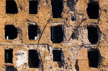 old brick destroyed buildings abstraction