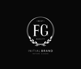 F G FG Beauty vector initial logo, handwriting logo of initial signature, wedding, fashion, jewerly, boutique, floral and botanical with creative template for any company or business.