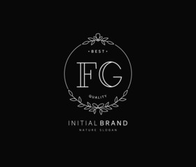 F G FG Beauty vector initial logo, handwriting logo of initial signature, wedding, fashion, jewerly, boutique, floral and botanical with creative template for any company or business.