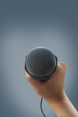 microphone in hand