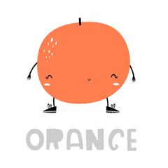 Obraz premium Orange, vector illustration in Doodle style, Emoji