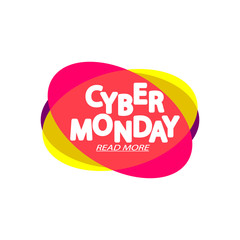 Cyber Monday Sale tag, bubble banner design template, app icon, vector illustration