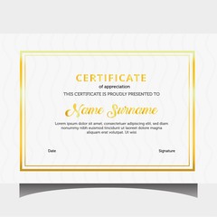 certificate template design with best award symbol