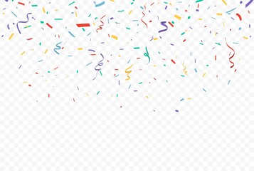 Colorful Confetti celebrations design isolated on transparent background