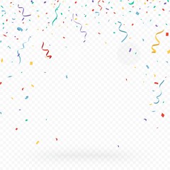 Colorful Confetti celebrations design isolated on transparent background