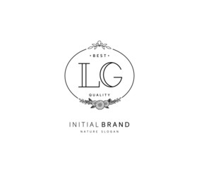 L G LG Beauty vector initial logo, handwriting logo of initial signature, wedding, fashion, jewerly, boutique, floral and botanical with creative template for any company or business.