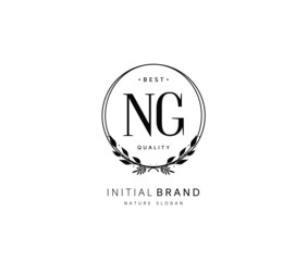 N G NG Beauty vector initial logo, handwriting logo of initial signature, wedding, fashion, jewerly, boutique, floral and botanical with creative template for any company or business.
