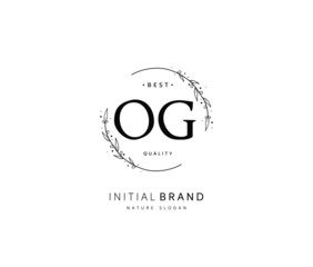 O G OG Beauty vector initial logo, handwriting logo of initial signature, wedding, fashion, jewerly, boutique, floral and botanical with creative template for any company or business.