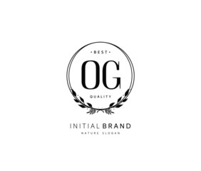 O G OG Beauty vector initial logo, handwriting logo of initial signature, wedding, fashion, jewerly, boutique, floral and botanical with creative template for any company or business.