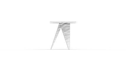 3d rendering of a small coffee table isolated in white studio background