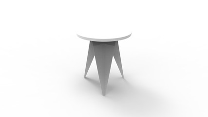3d rendering of a small coffee table isolated in white studio background