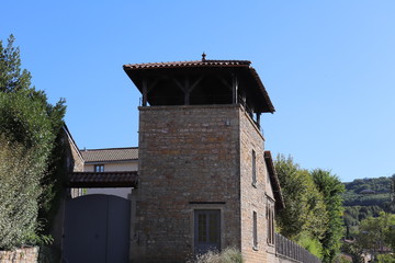 Fototapeta premium Vestiges du château médiéval et du donjon du village de Saint Germain au Mont d'Or - France