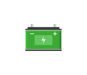 Car battery icon. Vector illustration, flat design.