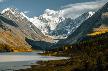 Massif of Belukha Mountain and Akkem Lake