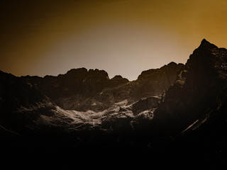 sunset in the mountains