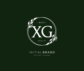 X G XG Beauty vector initial logo, handwriting logo of initial signature, wedding, fashion, jewerly, boutique, floral and botanical with creative template for any company or business.