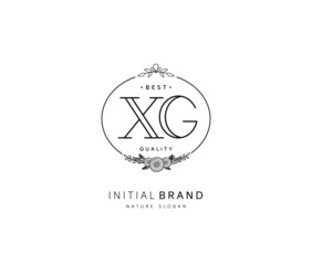 X G XG Beauty vector initial logo, handwriting logo of initial signature, wedding, fashion, jewerly, boutique, floral and botanical with creative template for any company or business.