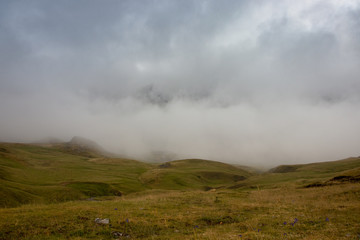 landscape of mountains and blue sky
