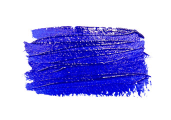 Paint brush stroke texture blue watercolor isolated