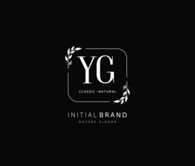 Y G YG Beauty vector initial logo, handwriting logo of initial signature, wedding, fashion, jewerly, boutique, floral and botanical with creative template for any company or business.